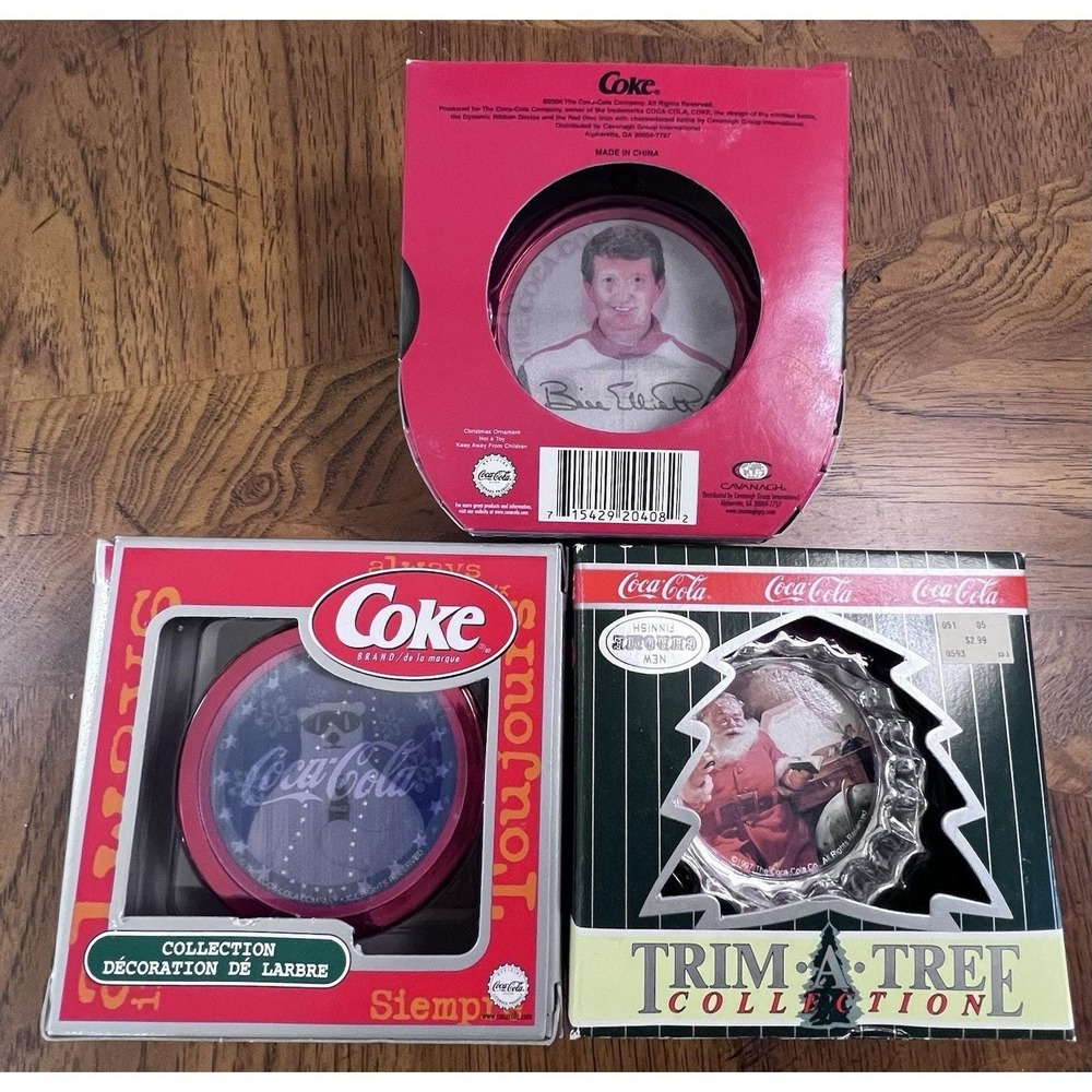 Coke-Cola Mixed Lot New Ornaments Nascar, Polar Bear, Vintage 1990 New